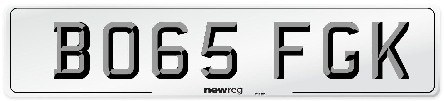 BO65 FGK Number Plate from New Reg
